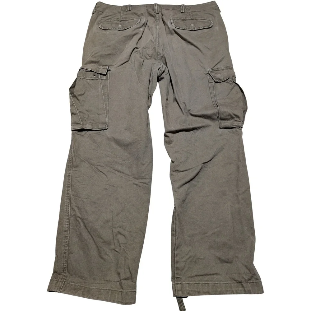Banana Republic Mens Relaxed Fit Cargo‎ Pants Olive Green Cotton Twill 36x27